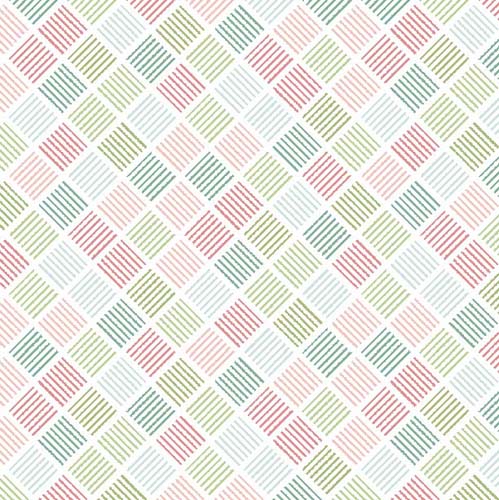 Juliette - Diagonal Stripes -White/Multi - multicolored striped boxes on white