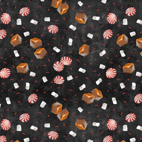 Time For Hot Cocoa - Candy Toss - Black - tossed candy on black