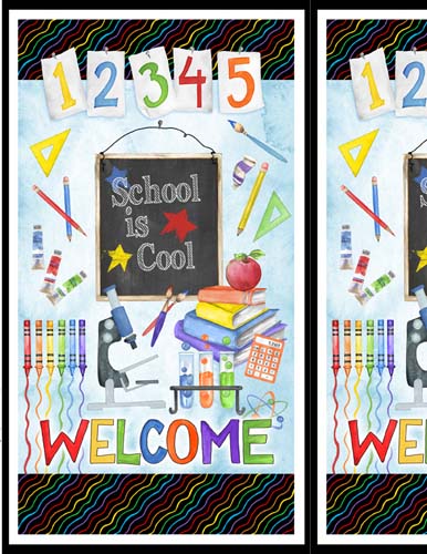 School is Cool - Panel 24" - chalkboard and other school related items