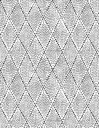 Diamond Dots - White/Black - diamond shapes made of black dots on white