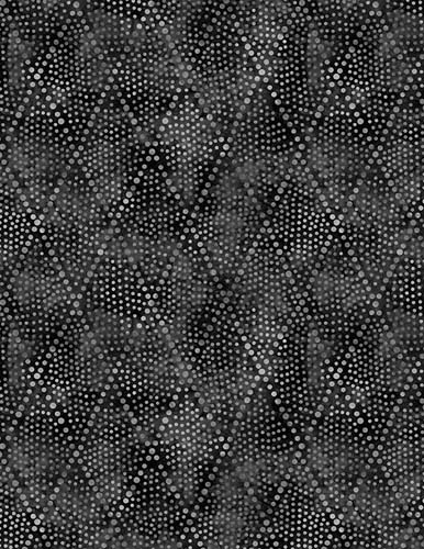 Diamond Dots - Black - Diamonds of gray dots on black