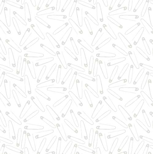 Sew Happy - Saftey Pins - White - tone on tone tossed pins