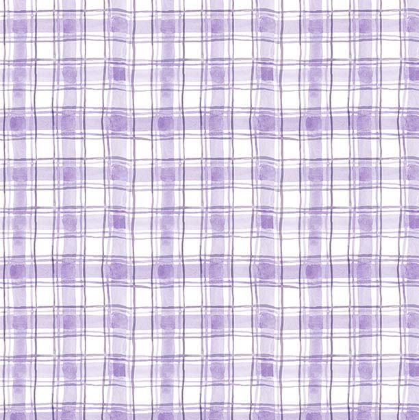 Hummingbird Floral - Plaid - Purple - light purple plaid