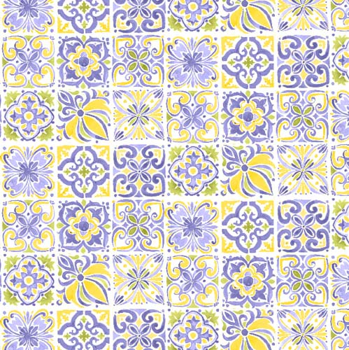Lavender Lemonade - Tiles - Multi - yellow, green & lavender decorative tiles