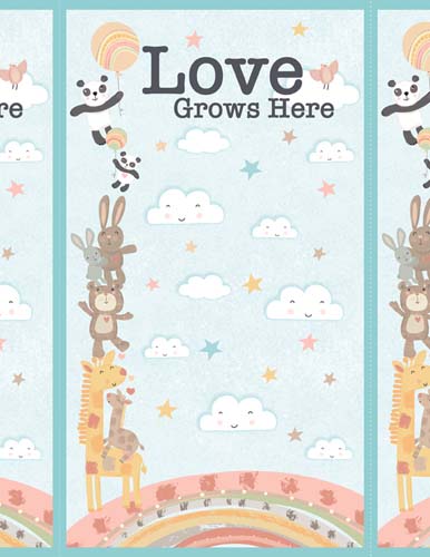 Rainbow Dreams - PANEL approx. 24 inches - Love grows here (120)