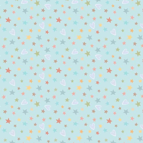 Rainbow Dreams - Stars & Hearts - Blue - colorful stars & hearts on blue