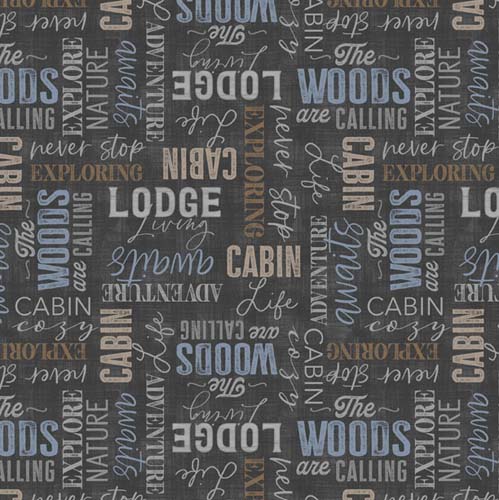 Timberland Trails - Words - Dk gray - camping & nature words on dark gray