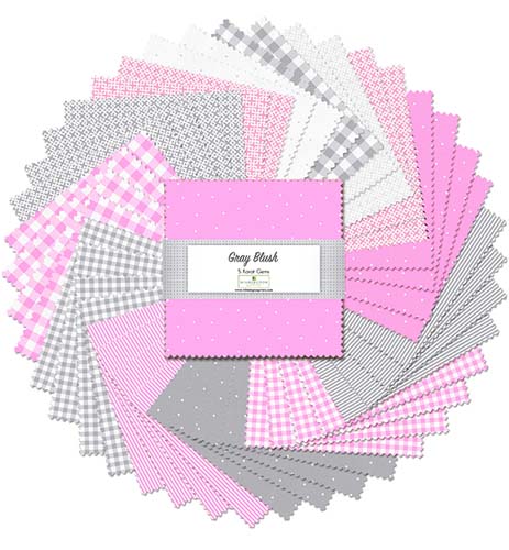 Gray Blush - 5 Karat Gems -42 5in. Squares - pink & gray