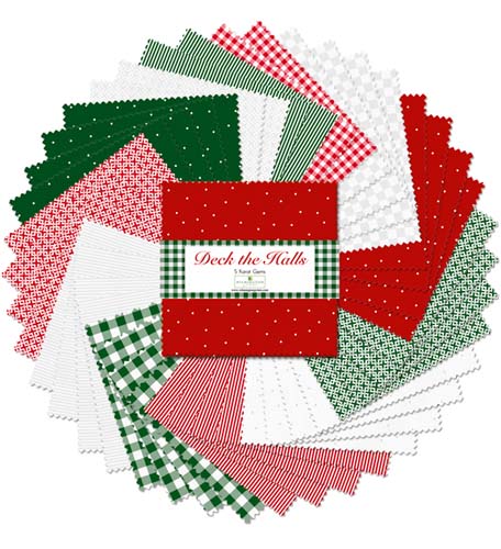 Deck the Halls - 5 Karat Gems  - 42 5 in. Squares - red, green & white