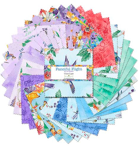 Fanciful Flight - 5 Karat Crystals - 42 5" squares