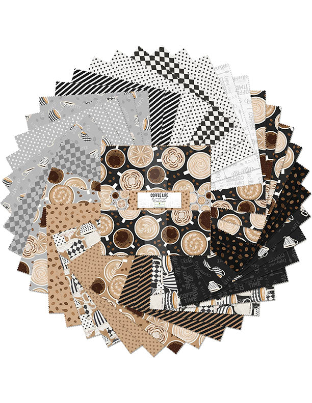 Coffee Life -10 Karat Crystals - 42 10 inch squares