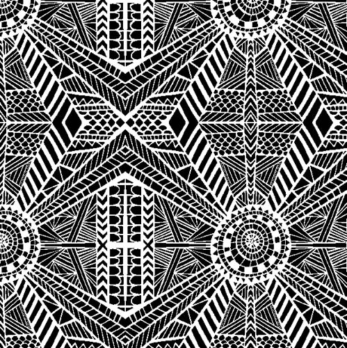 Night & Day - Diamond Grids -Black - black & white geometric diamond pattern