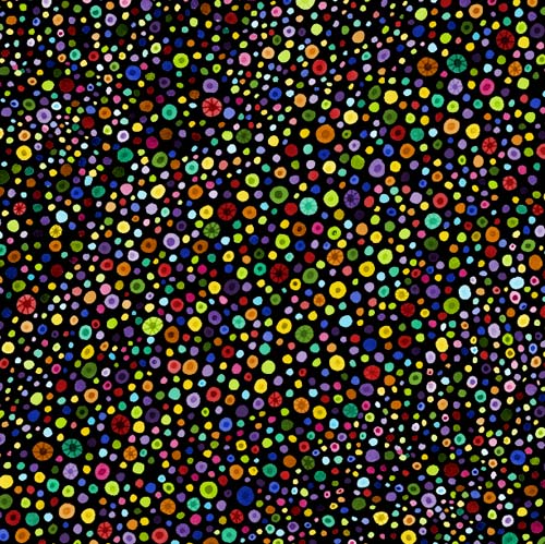 Glass Beads - Black - various size colorful beads on black