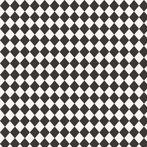Coffee Life - Diamond Check -White/Black - black & white bias check