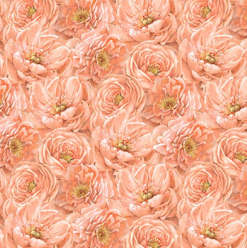 Peach Whispers - Packed Tonal Flowers - Peach -packed peach flowers