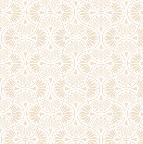 Peach Whispers - Tiled Fans -Cream - geometric design on cream