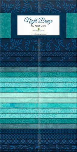 Night Breeze - 40 Karat Gems - - 40 2.5 inch strips - blues, teals & aquas