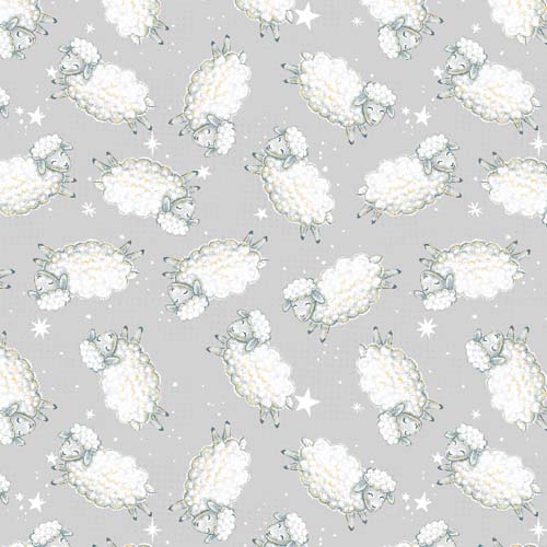 Reach For The Stars - Sheep Toss - Gray - white sheep on light gray