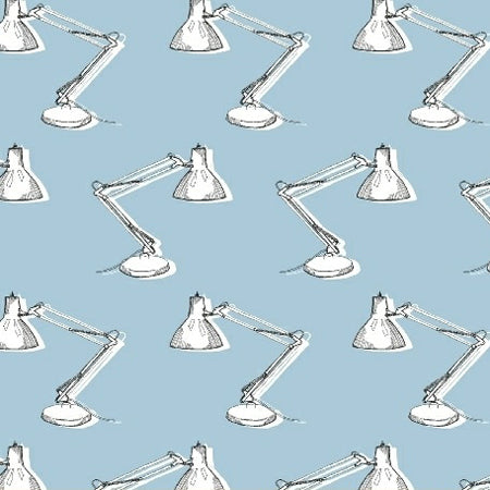Desk Job - Lamps Black & White Desk Lamps Tossed on Sky Blue