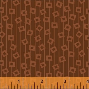 Martini - Espresso - Geometric Stripe - Lt. Chain of Squares on Espresso- 1960's