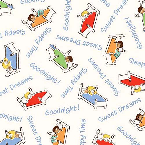 Storybook Sleepytime - 1930's Inspired Prints-Cream-Sweet Dreams-Tossed Ch