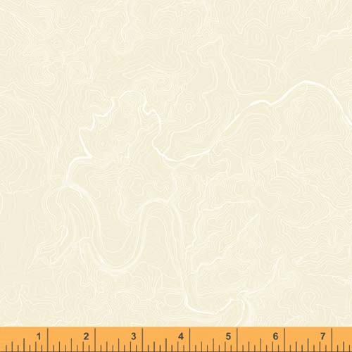 French Vanilla - Topography - Linen - offwhite topo map lines on natural bkgrd