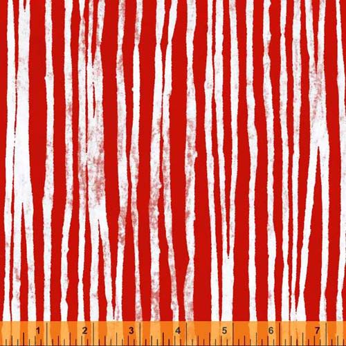 Line - Hand-dyed - Cotton Candy by Marcia Derse - red and white lines