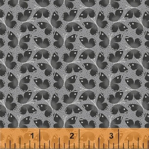 Kitty Kitty-Charcl-Butterflies Dark Butterflies on Grey by Whistler Studios