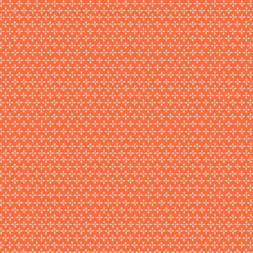 In the Garden - Thistle Blossom - Poppy- small geometric flower on dk coral