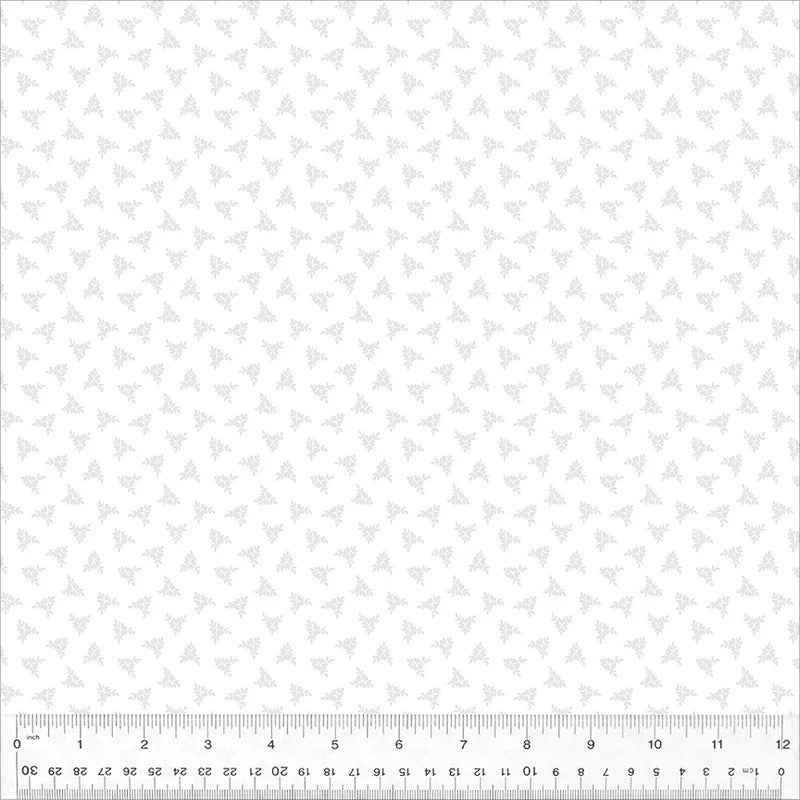 Blanche- Regal Ditsies - White on white - tone on tone