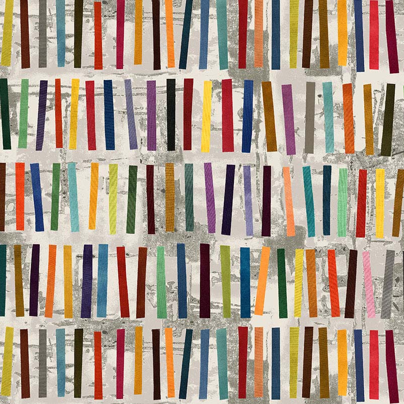 Marble Run - Stick Stacks -Sea Salt - colored sticks on lt tan by Marcia Derse