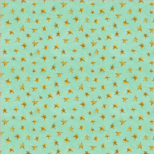 A Very Terri Christmas - Christmas Star - Icicle - gold stars on turquoise