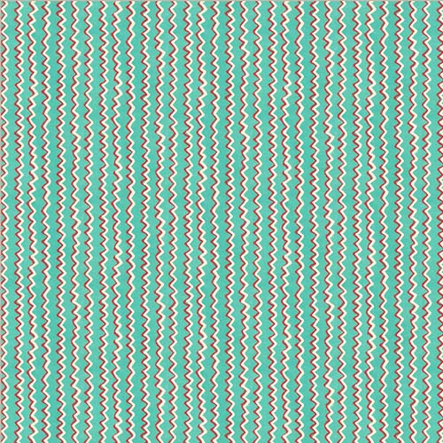 A Very Terri Christmas - Chevron Stripe - Turquoise - White & red on turquoise