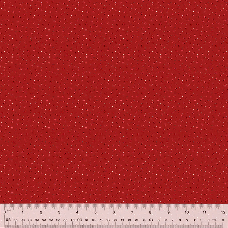 Sable & Scarlet - Fine Petals- Red - red & black ditsy & cream dots on red