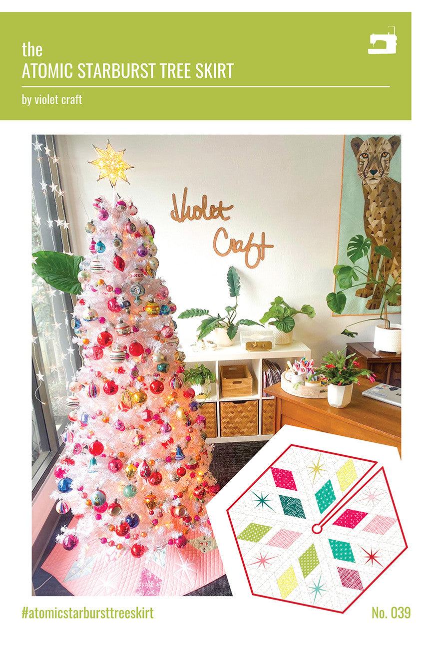 The Atomic Starburst Tree Skirt - 60" diameter by Violet Craft