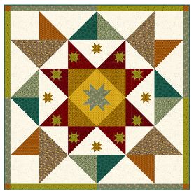 Autumn Farmhouse 64 sq quilt kit, Kim Diehl Morning Star ptn + fabrics  included