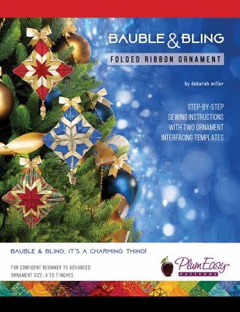 Plum Easy Patterns-Bauble & Bling-Folded Ribbon Ornament by Deborah Miller