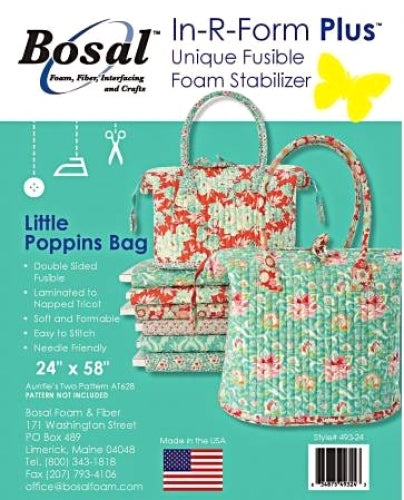 Bosal - In R Form Plus - Fusible foam stabilizer- Little Poppins Bag - 24 x 58