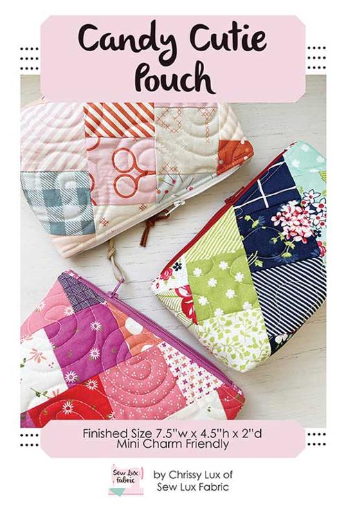 Candy Cutie Pouch -7x4  by Chrissy Lux of Sew Lux Fabric