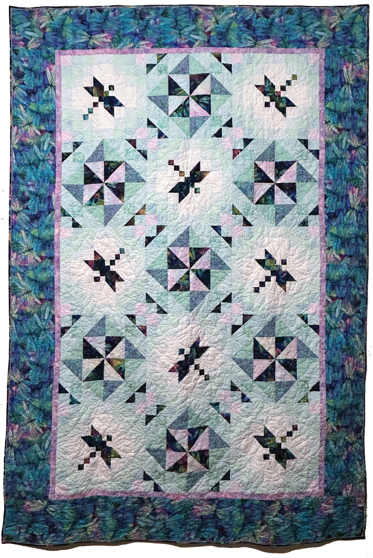 Dragonfly Ripples Option 2 -66 x 98 incl. Pattern, Top & bind