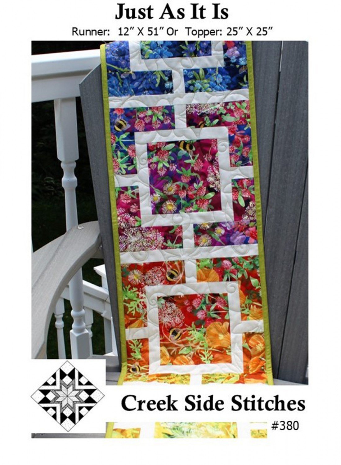 Just As It Is - 12 x 51 or 25 x 25  runner by Creek Side Stitches #380
