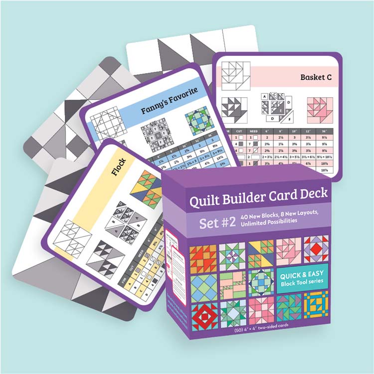 Quilt Builder Card Deck 2 - 40 New blocks, 8 new layouts - 50 cards