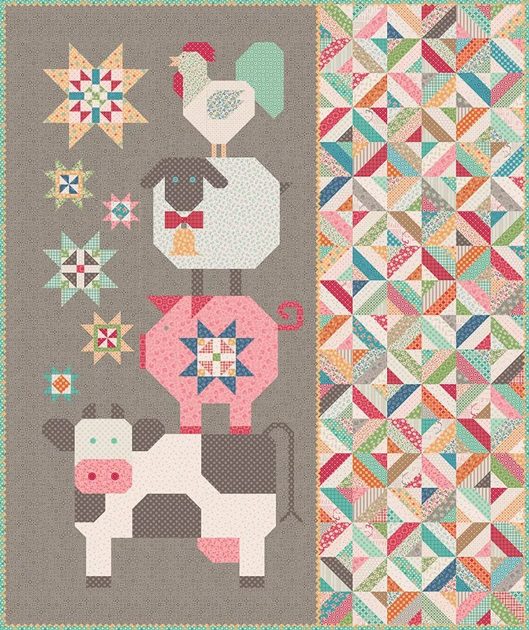 Lori Holt Farmyard Friends Quilt Pattern - Finished 68.5x81.5