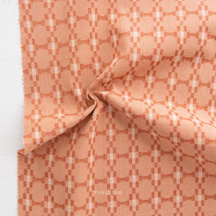 Monarch Grove - Native Nectar- Morning Light - peach & cream woven design
