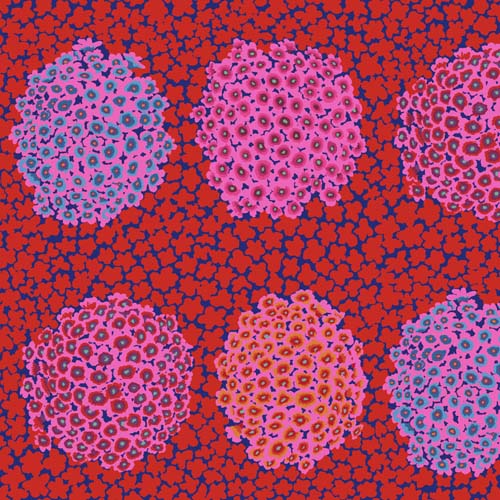 Hydrangea - Red - Feb 2021 - Kaffe Fassett - large groups of small flowers
