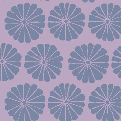 Damask Flower - Lilac - Feb 2021 - Kaffe Fassett - blue on lilac flowers