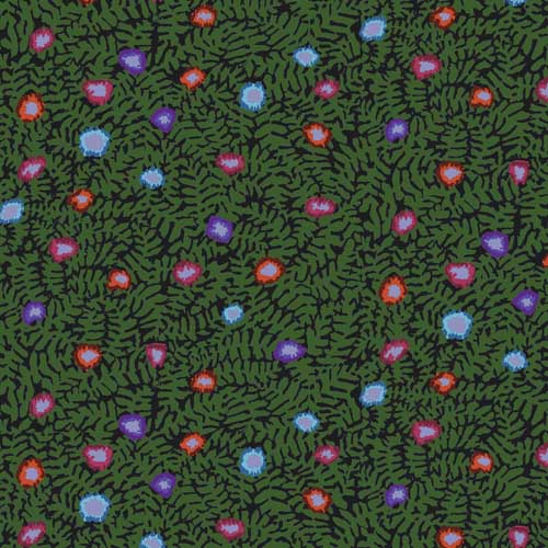 Moss Flower - Dark - Feb 2021 -  Kaffe Fassett - multi-colored flowers on green