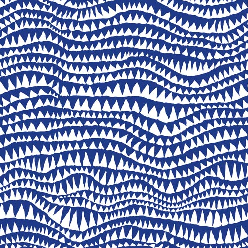 Sharks Teeth - Cobalt - Feb. 2021 - blue on white - Kaffe Fassett Coll.