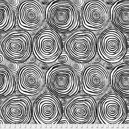 Onion Rings - Black - Black Rings on White-Kaffe Fassett Collective Spring 2