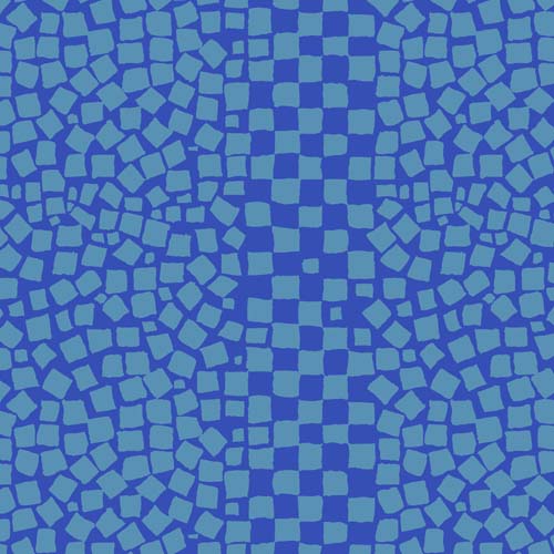Chips - Aqua - Teal Square Chips on blue - Feb 2021 - Kaffe Fassett Coll.